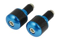 Blue Bar End Weights with Carbon Fibre Inset