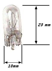Capless Instrument Bulb - 12 Volt 3 Watt - Approximate Dimensions