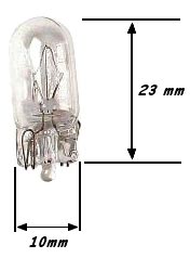 Capless Instrument Bulb - 12 Volt 5 Watt - Approximate Dimensions