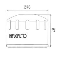 Hiflofiltro Oil Filter HF165 Approximate Dimensions