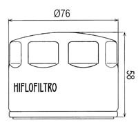 Hiflofiltro Oil Filter HF565 Approximate Dimensions