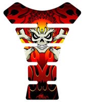 Motografix Tank Pad - Skull Bones Flames (Red)