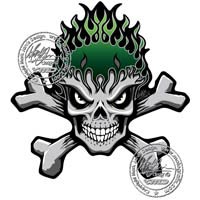 Motografix Tank Pad - Streetfighter Skull (Green)