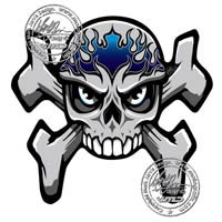Motografix Tank Pad - Streetfighter Skull (Blue)