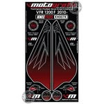 Honda VFR1200F Red / Black Motografix Knee Boards