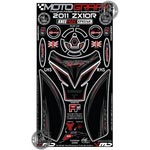 Kawasaki ZX-10R Black / Red Motografix Knee Boards and Tank Pad