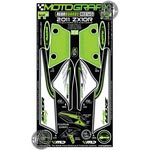 Kawasaki ZX-10R Ninja Green / White Motografix Rear Number Board and Front Mudguard Protectos