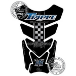 Triumph Triple (Black / Blue) Motografix Tank Pad