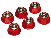 Red Anodised Rear Sprocket Nuts