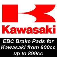 EBC Brake Pads for Kawasaki Motorcycles from 600cc to 899cc EBC Brake Pads for Kawasaki Motorcycles from 600cc to 899cc